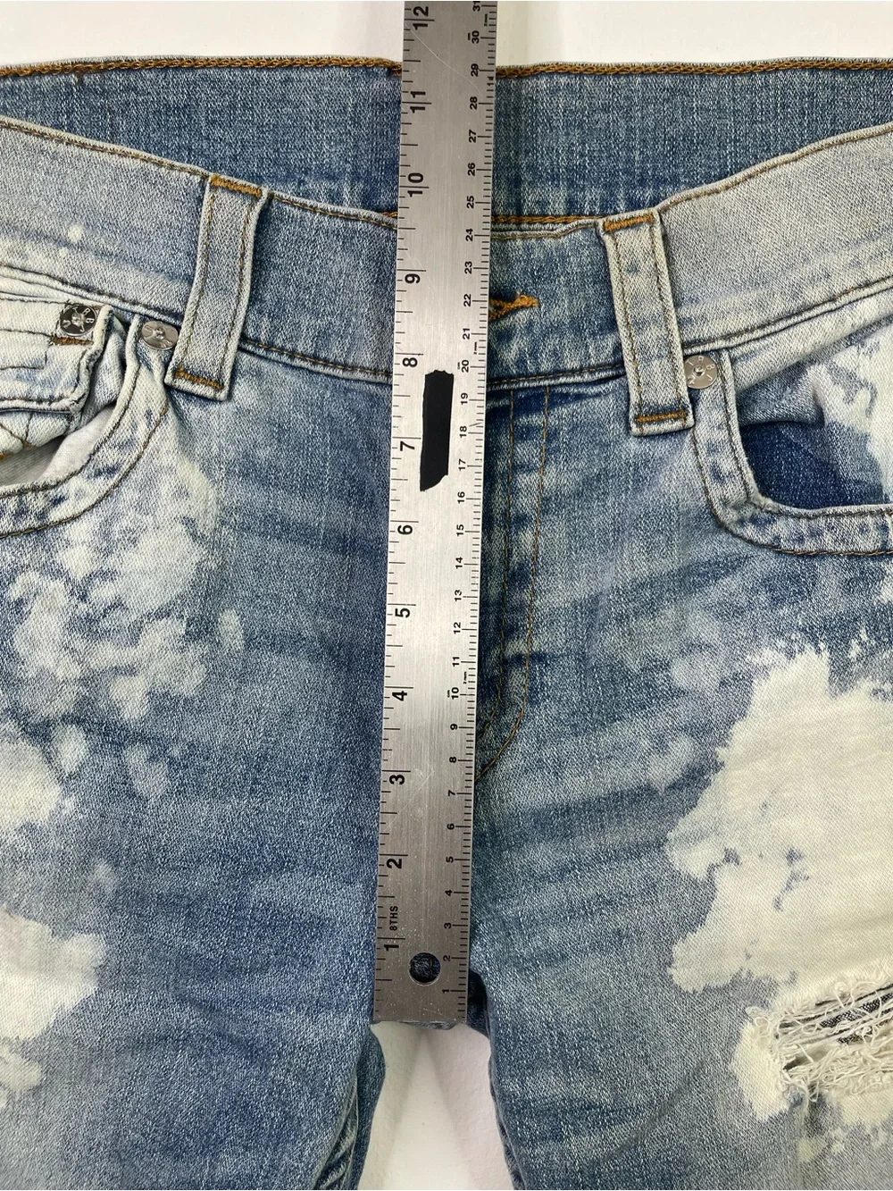 True Religion Section Straight Bleach Splatter Jeans Size 32